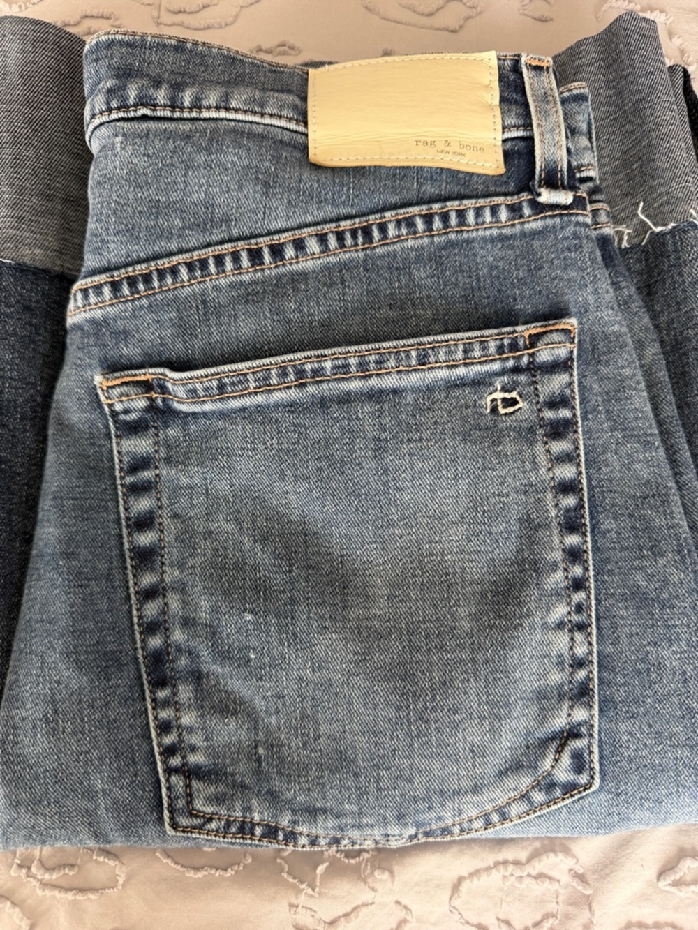 rag & bone Sofie High-Rise Ankle Ultra Wide Leg Jeans Leland Blue Size 29 GUC - Picture 14 of 14